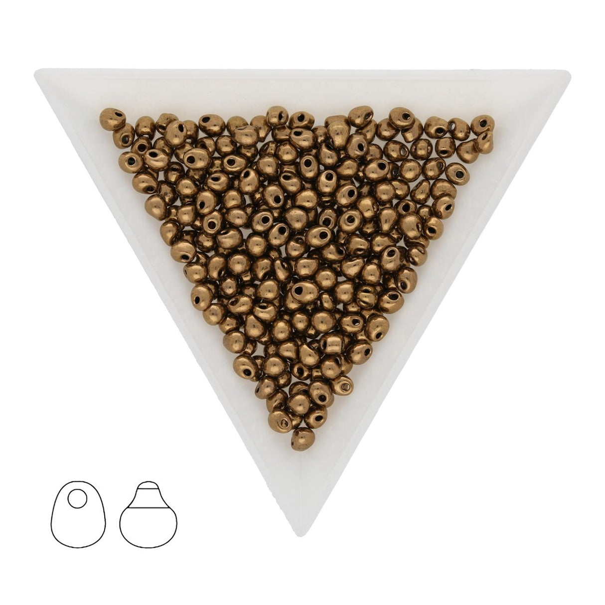 Drop Beads 3,4 mm – Metallic Bronze - PerlineBeads SA