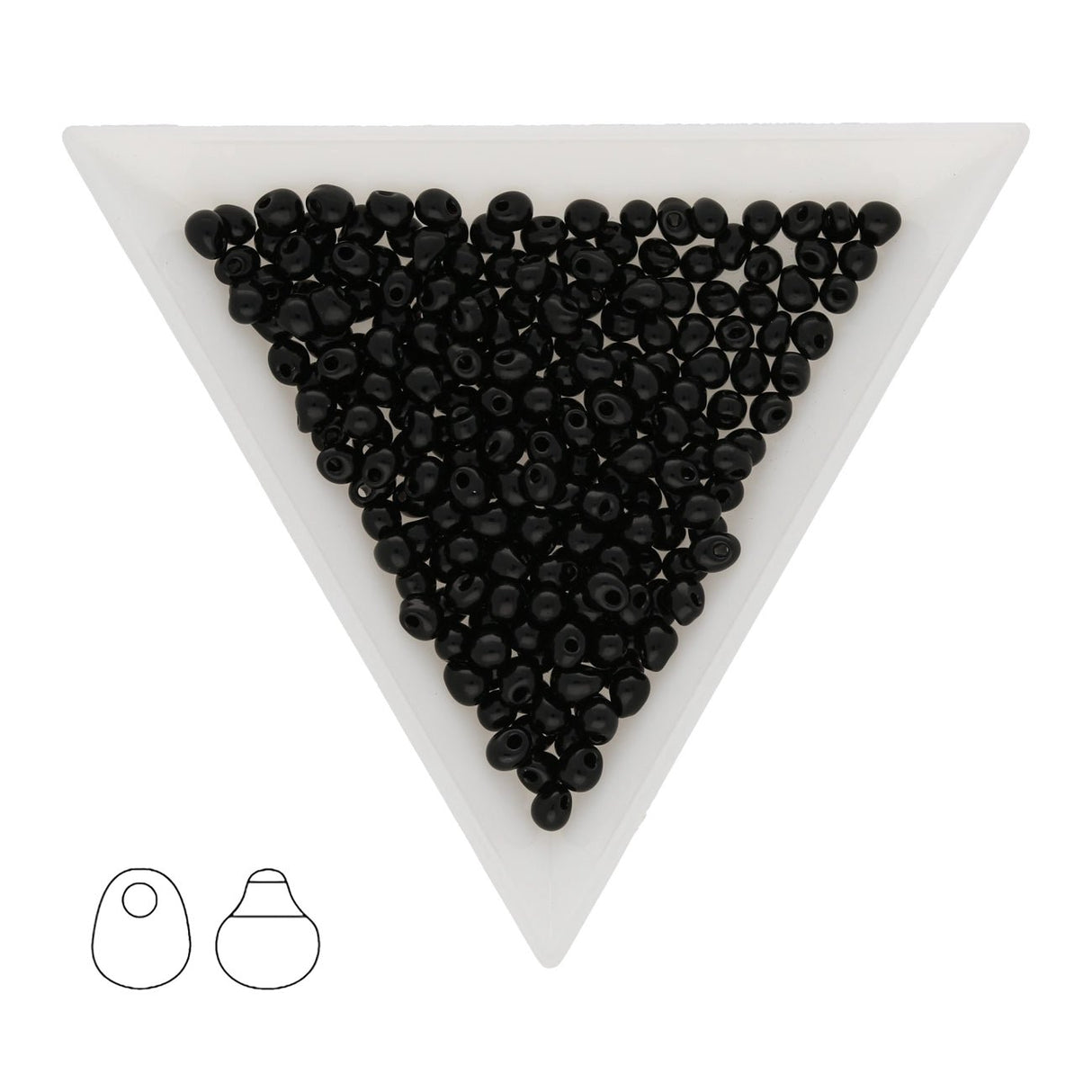 Drop Beads 3,4 mm – Opaque Black - PerlineBeads SA