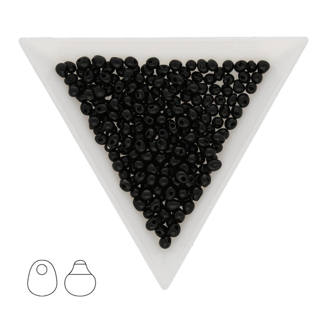 Drop Beads 3,4 mm – Opaque Black - PerlineBeads SA