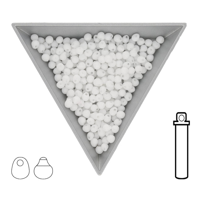 Drop Beads 3,4 mm – Opaque White - PerlineBeads SA