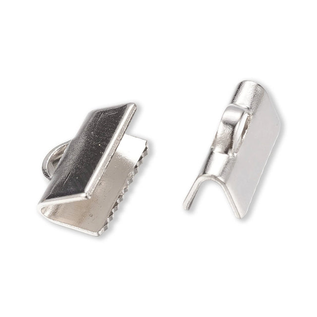 Edeltahl Bandklemme 10 mm - Silberfarbig - PerlineBeads SA