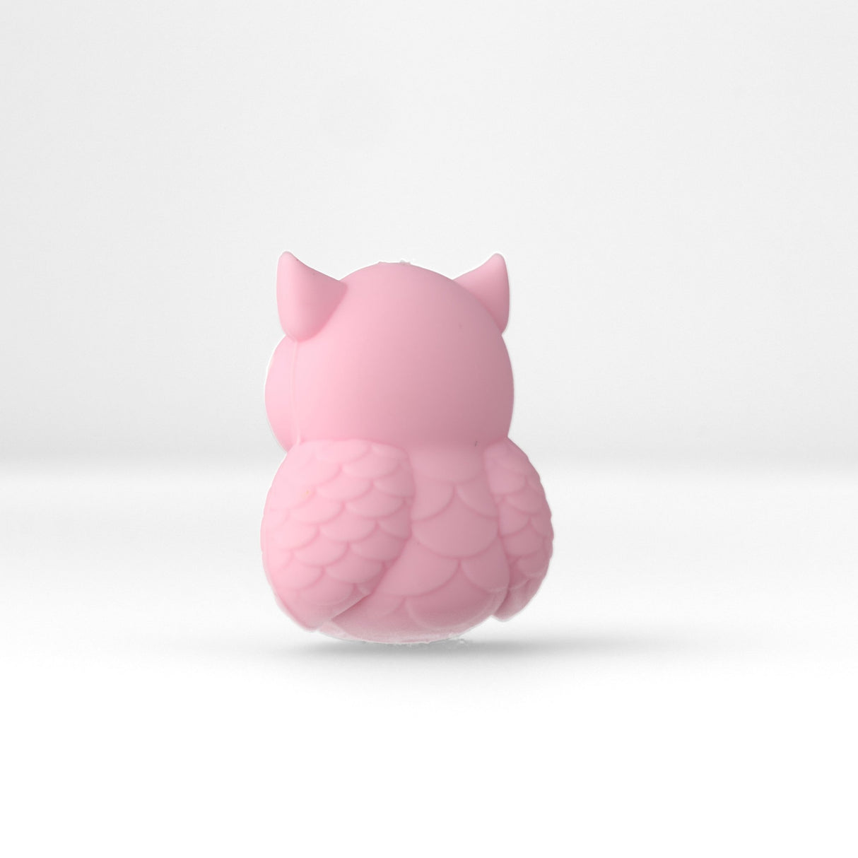 Eule Focal-Bead • 3D-Silikonperle in Pink mit Kulleraugen - PerlineBeads SA