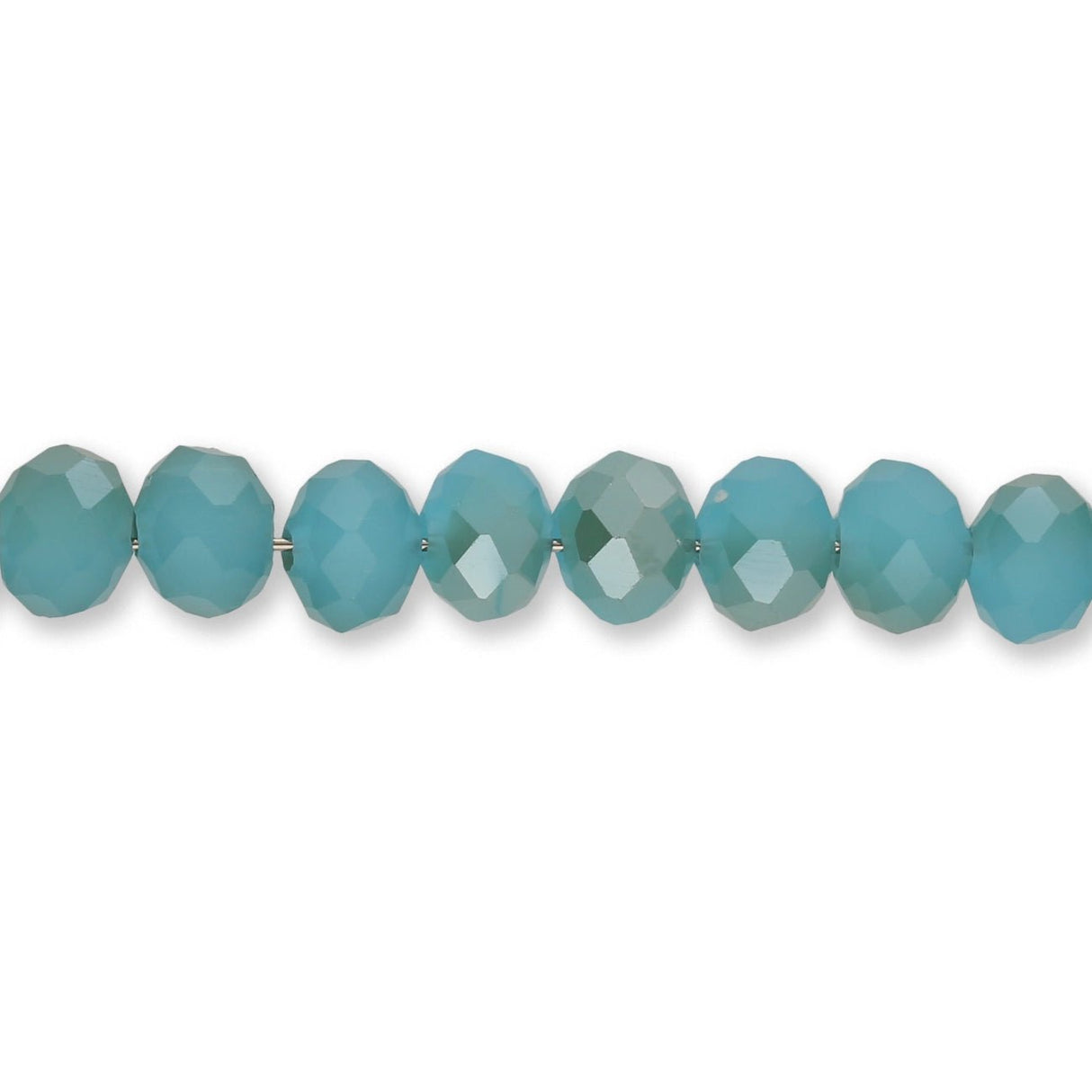 Facettierte Glas - Rondellen 6x4 mm – Medium Turquoise - PerlineBeads SA