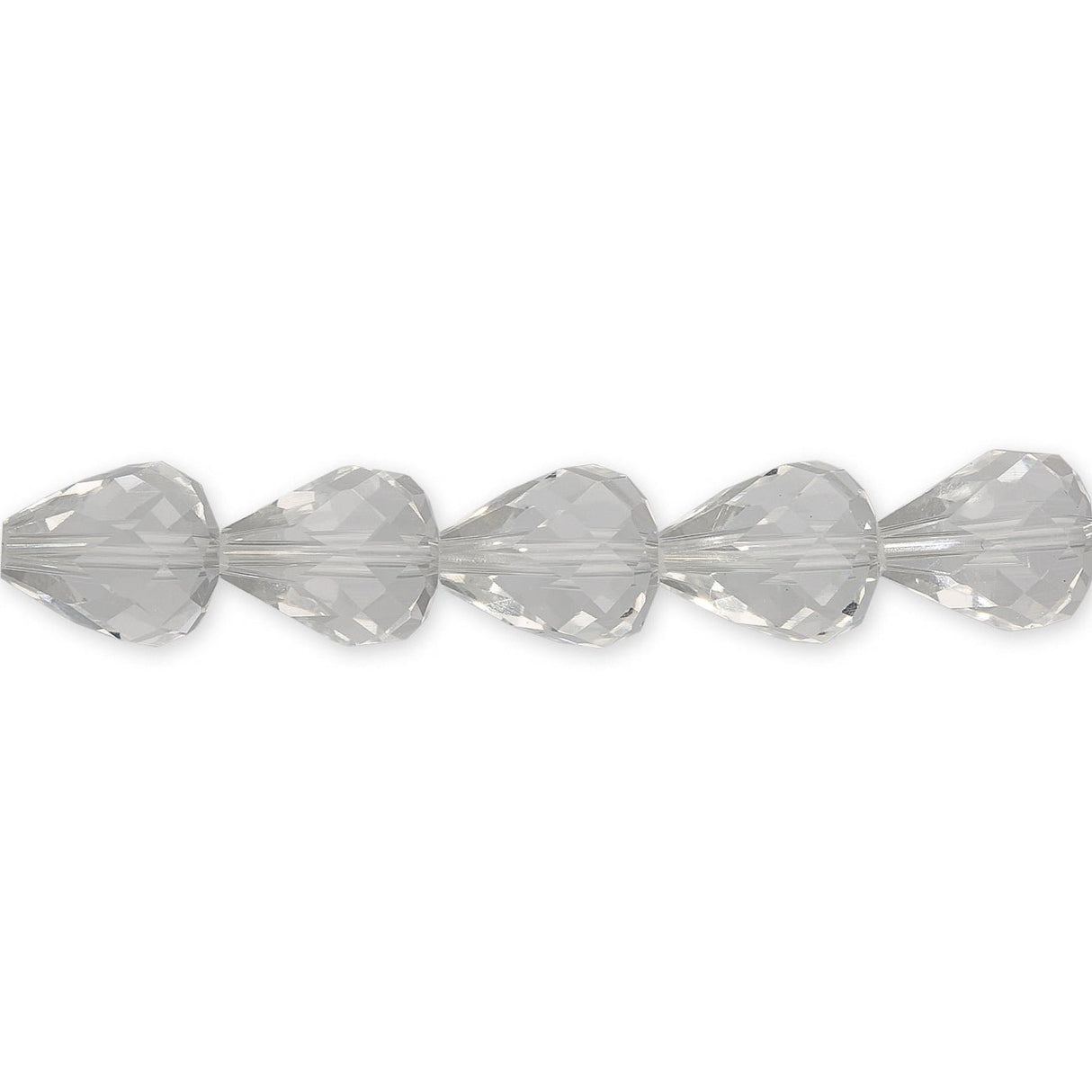 Facettierte Tropfen 12 x 10 mm – Crystal - PerlineBeads SA