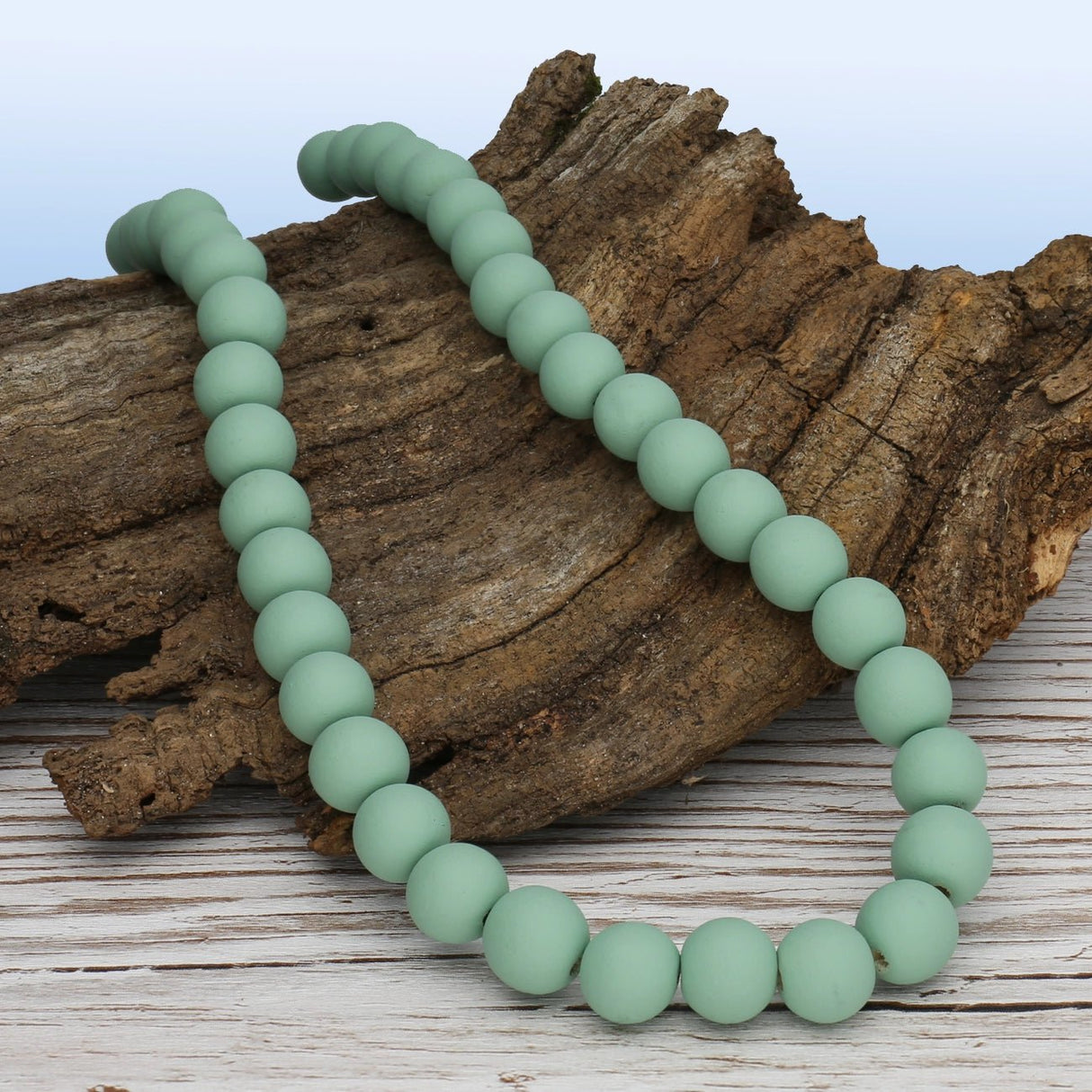 Farbige Holzperlen – ca. Ø 10 mm - Hellgrün - PerlineBeads SA