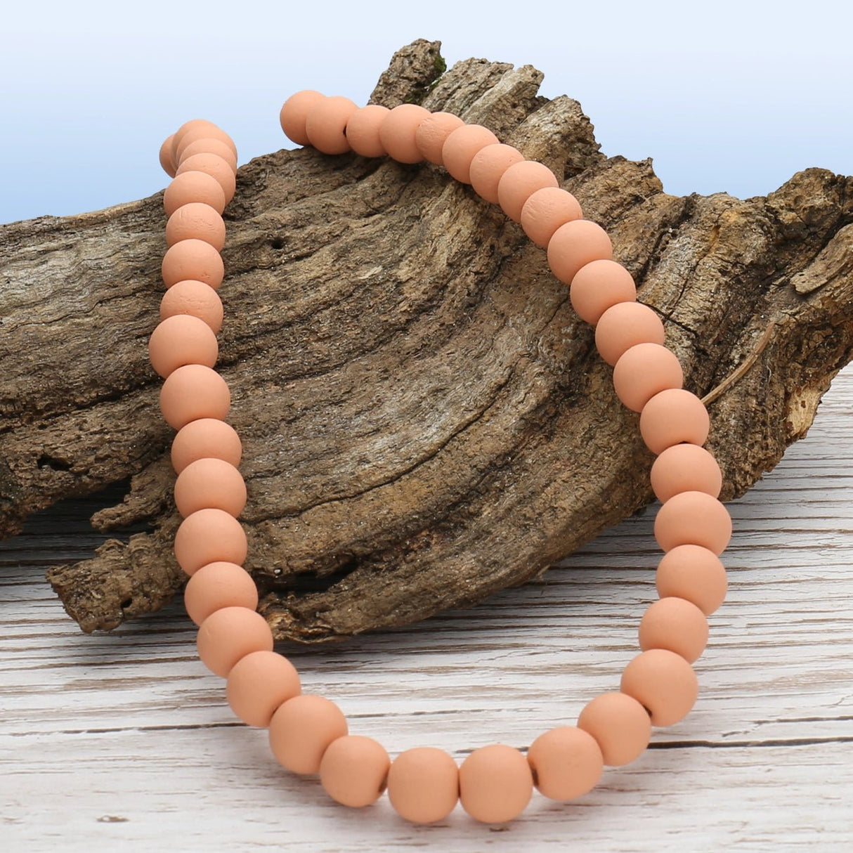 Farbige Holzperlen – ca. Ø 10 mm - Lachs - PerlineBeads SA