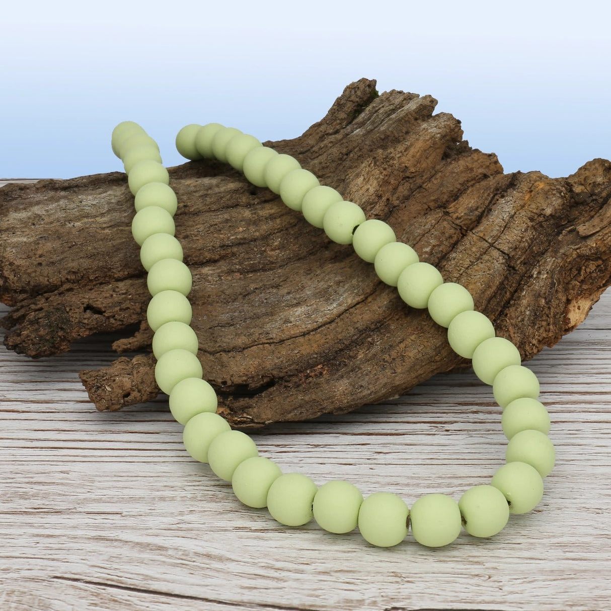 Farbige Holzperlen – ca. Ø 10 mm - Lime - PerlineBeads SA