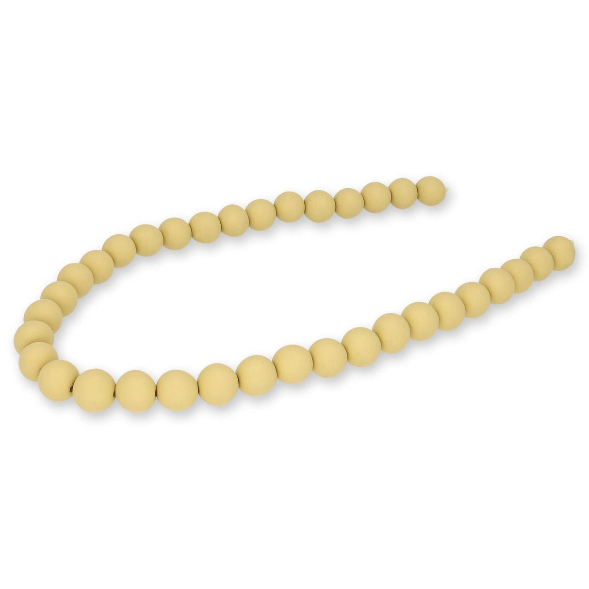 Farbige Holzperlen – ca. Ø 12 mm - Hellgelb - PerlineBeads SA