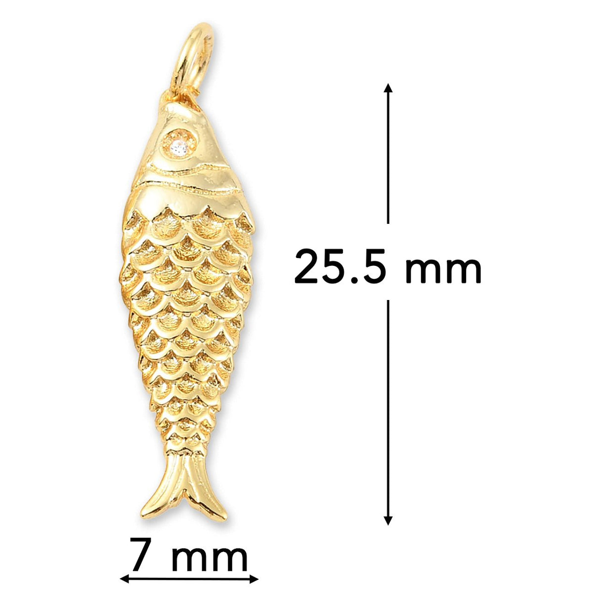 Fisch-Anhänger • Vergoldet • 25.5 x 7 mm - PerlineBeads SA