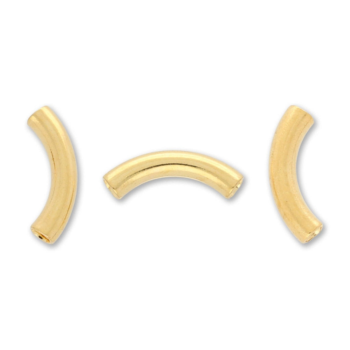 Gebogene Metallrohre "Tube Spacer" – Goldfarben, 8 mm (20 Stück) - PerlineBeads SA