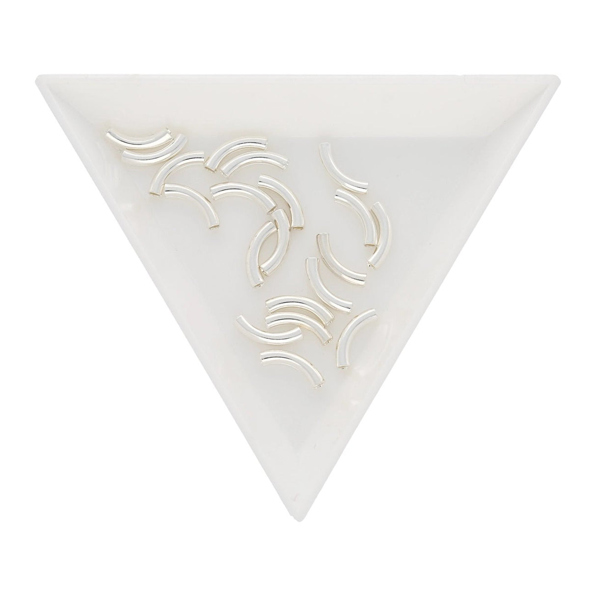 Gebogene Spacer Röhrchen – Silberfarben, 8mm (20 Stück) - PerlineBeads SA