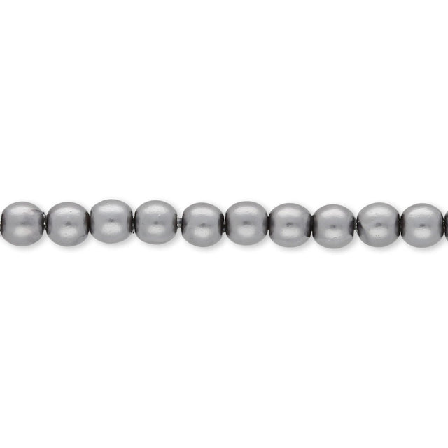 Glasperlen rund - 3 mm - Dark Grey - PerlineBeads SA