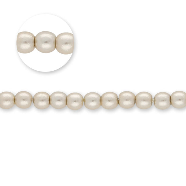 Glasperlen rund - 3 mm - Shiny Old Lace - PerlineBeads SA