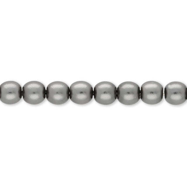 Glasperlen rund - 4 mm - Dark Grey - PerlineBeads SA