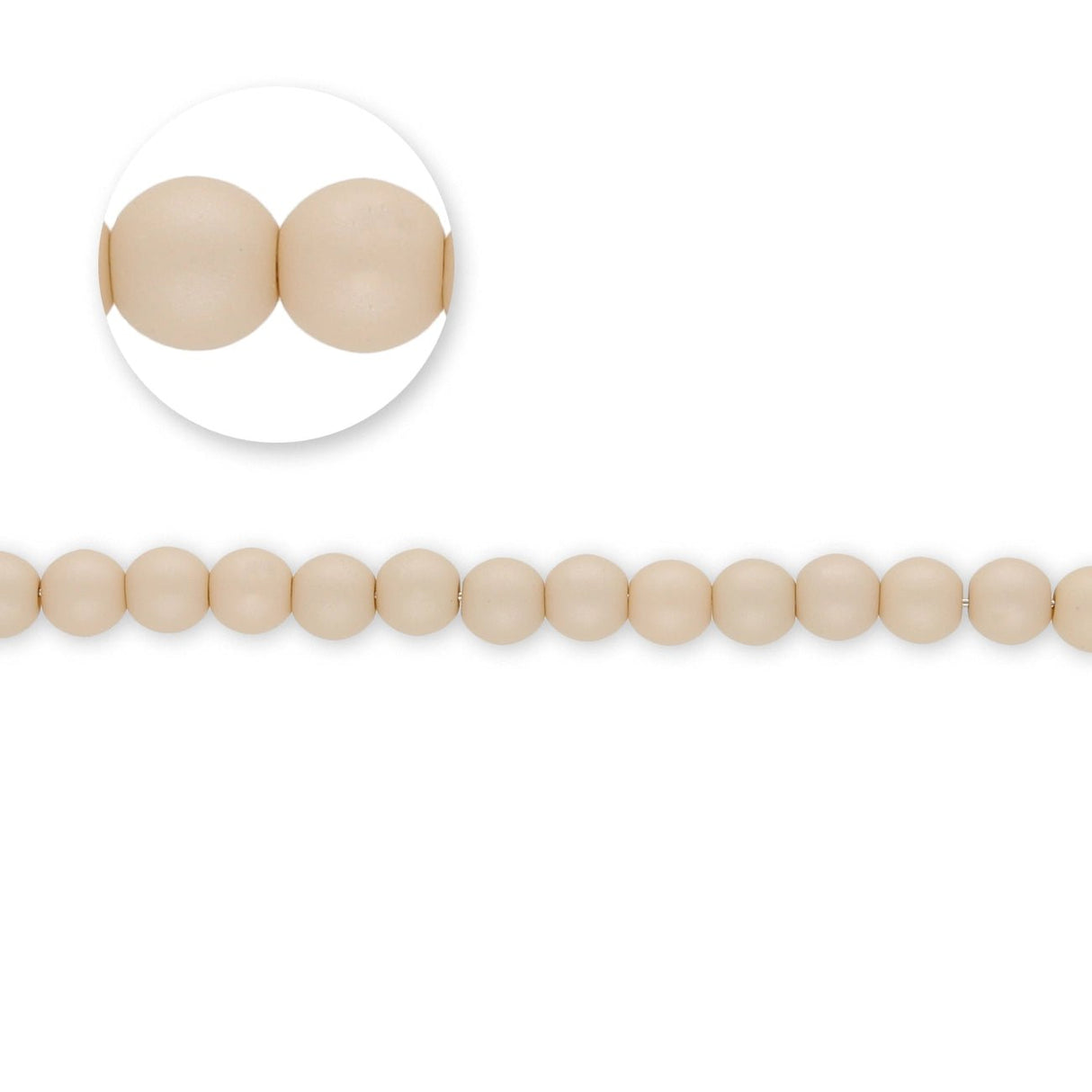 Glasperlen rund - 4 mm - Powdery Beige - PerlineBeads SA