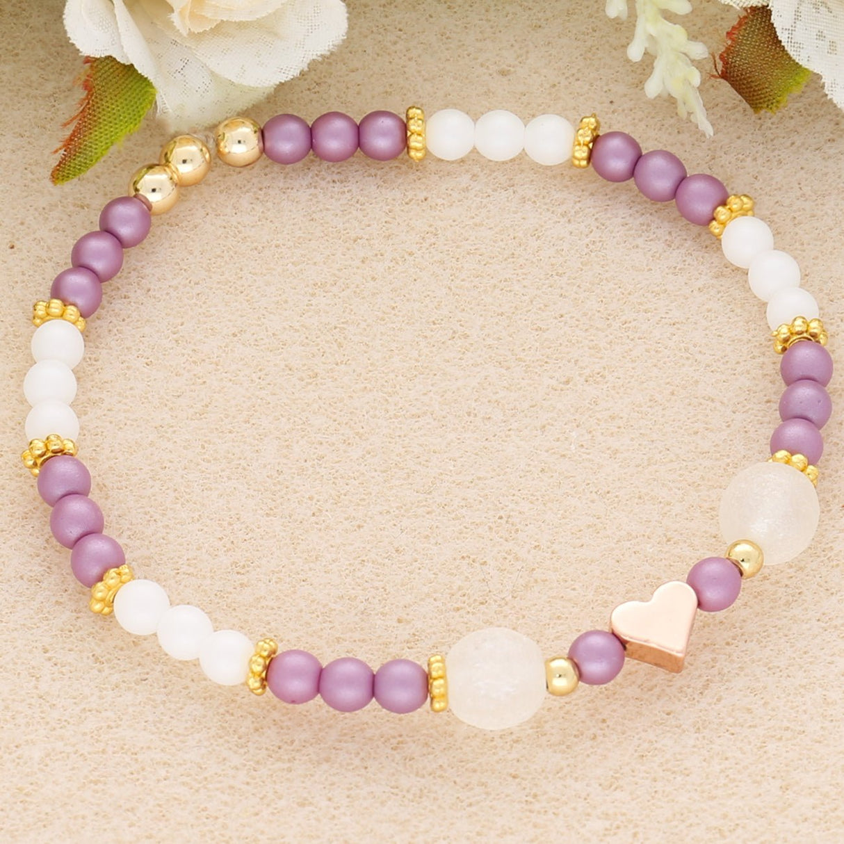 Glasperlen rund - 4 mm - Powdery Lavender - PerlineBeads