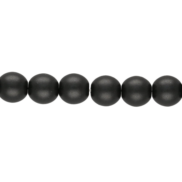 Glasperlen rund - 6 mm - Powdery Jet - PerlineBeads