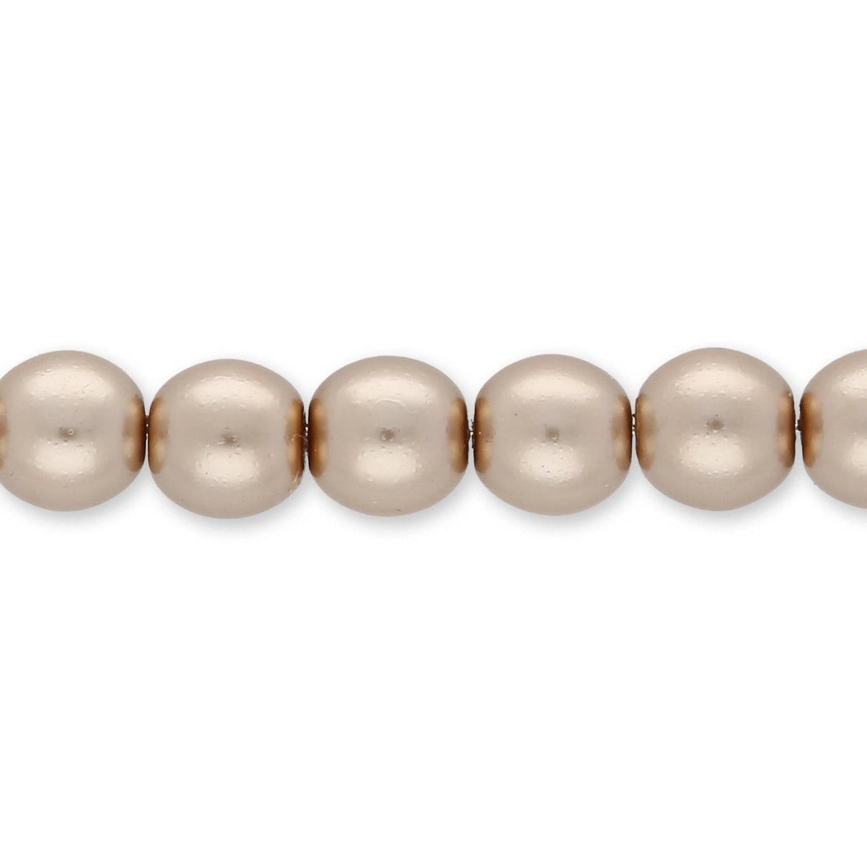 Glasperlen rund - 6 mm - Shiny Beige - PerlineBeads SA