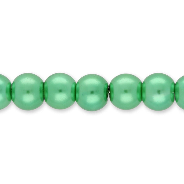 Glasperlen rund - 6 mm - Shiny Emerald Green - PerlineBeads SA