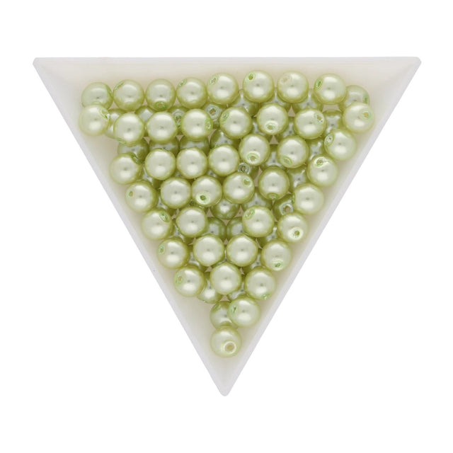 Glasperlen rund - 6 mm - Shiny Mint - PerlineBeads SA