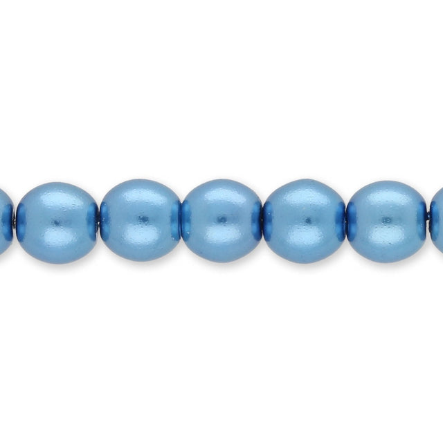 Glasperlen rund - 6 mm - Shiny Sea Blue - PerlineBeads SA