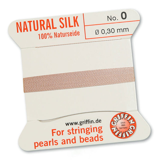 Griffin Perlseide – 100% Naturseide – No. 0 (0,30 mm) - Hellrosa - PerlineBeads SA