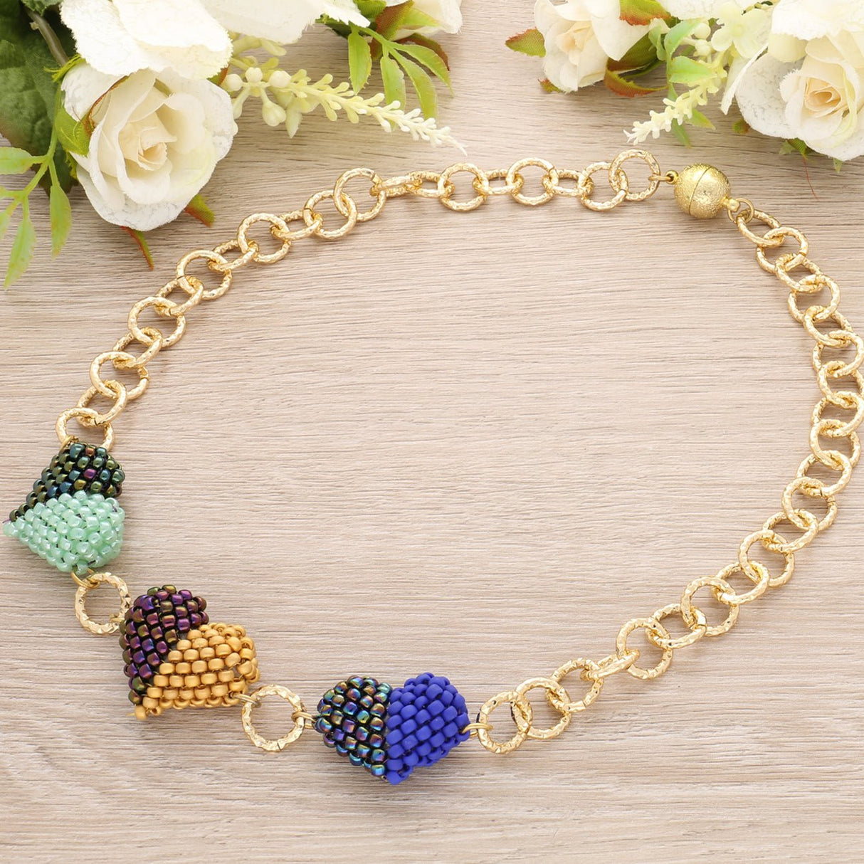 Grossmaschige Aluminiumkette - hellgold - PerlineBeads SA