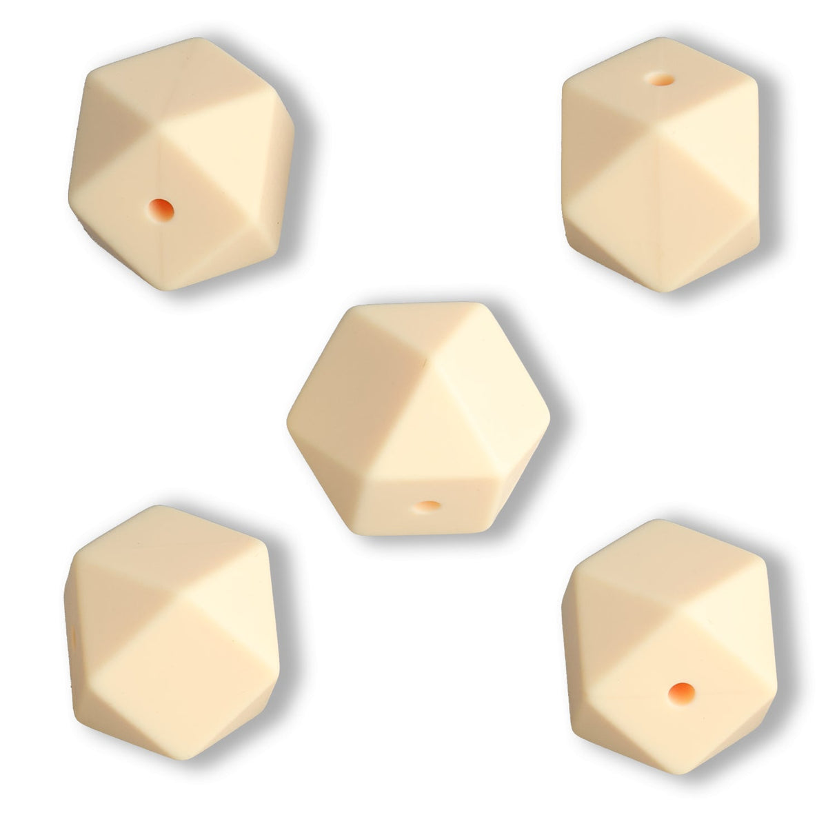 Hexagon Focal-Bead • 3D-Silikonperle Sechseckig, Moccasin - PerlineBeads SA