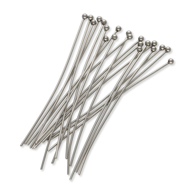 Kettelstift mit Kugelkopf 50 mm – Edelstahl - Farbe Stahl - PerlineBeads SA