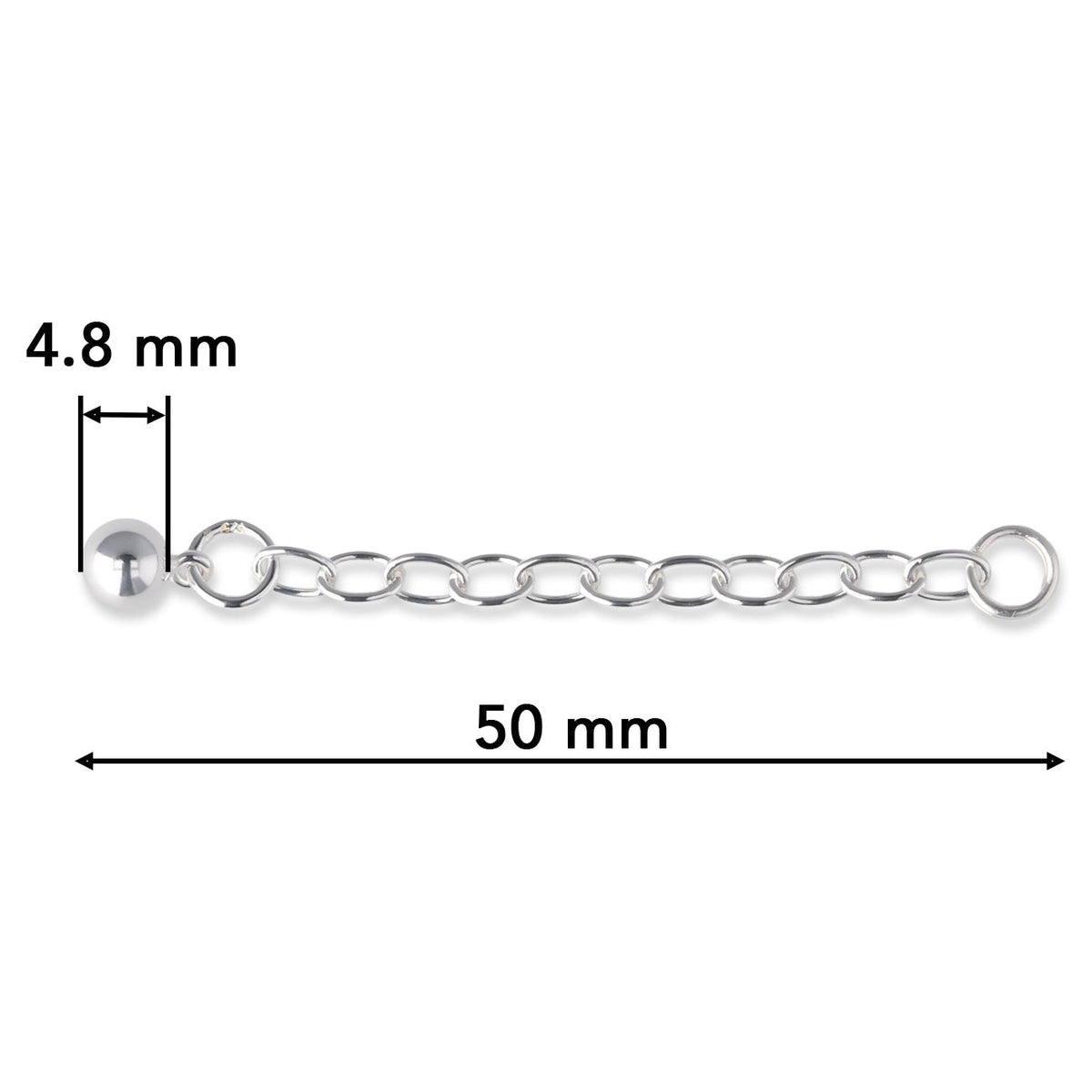 Kettenverlängerung 50 mm – Sterling Silber 925 - PerlineBeads SA