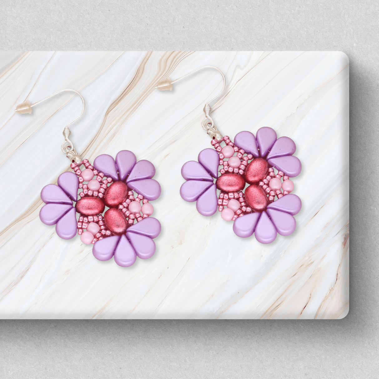 Kit für Ohrringe “Sakura” par Puca® - Violett - PerlineBeads SA