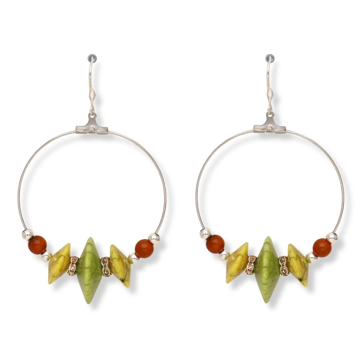 Kit für Creolen “Easy Elegance" - Silber/Grün - PerlineBeads SA