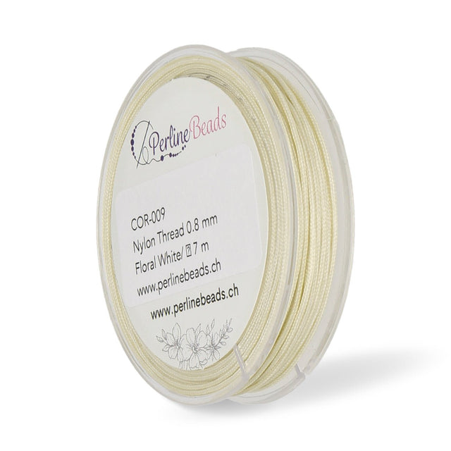 Kordel aus Nylon 0.8 mm - Floral White - PerlineBeads SA