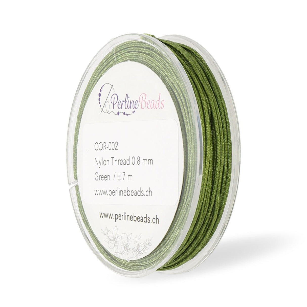 Kordel aus Nylon 0.8 mm - Grün - PerlineBeads