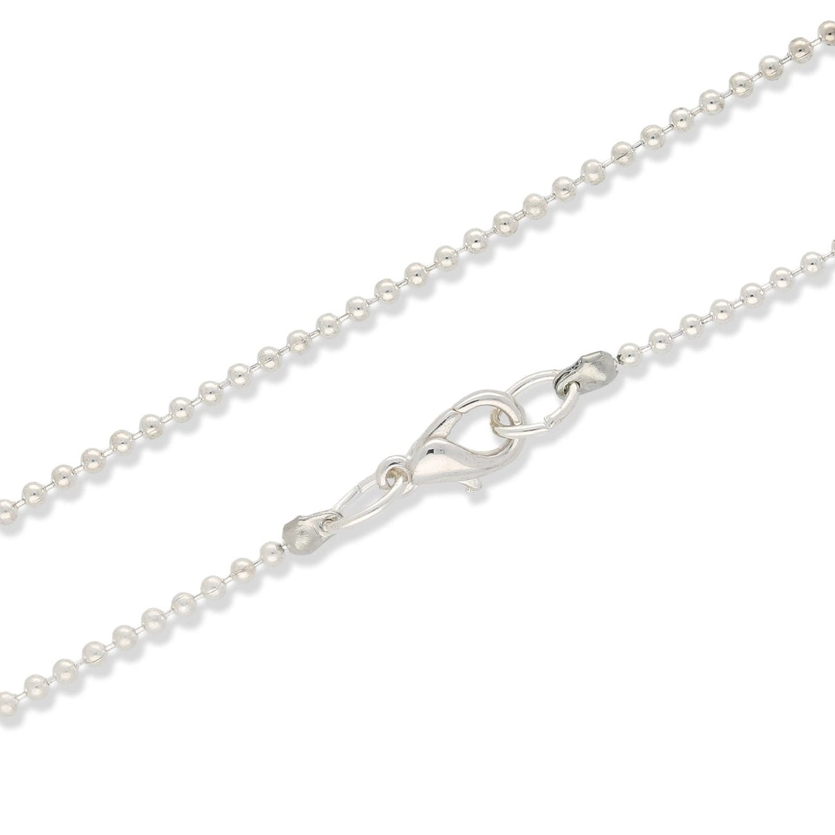 Kugelkette 45 cm mit Karabinerverschluss – Farbe Silber - PerlineBeads SA