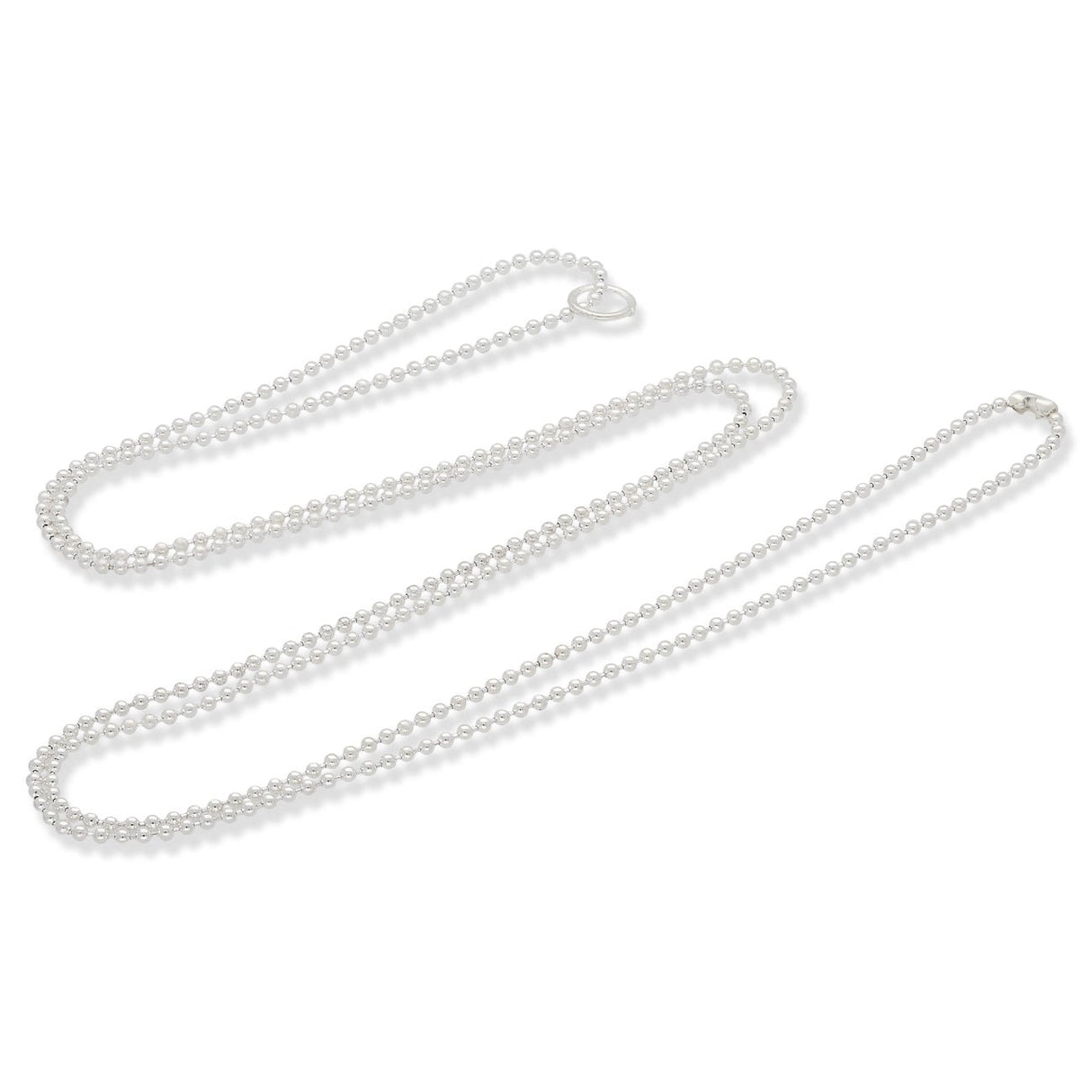 Kugelkette 75 cm mit Steckverschluss – Farbe Silber - PerlineBeads SA