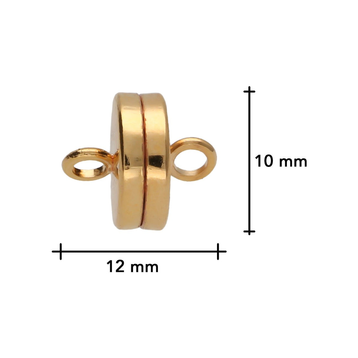 Magnetverschluss - 10 mm – Vergoldet - PerlineBeads