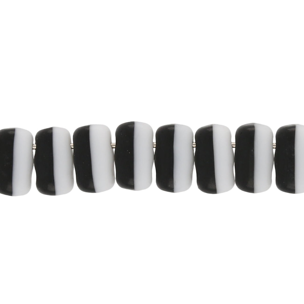 Matubo Rulla Glasperlen - Duet Opaque Black/White - PerlineBeads