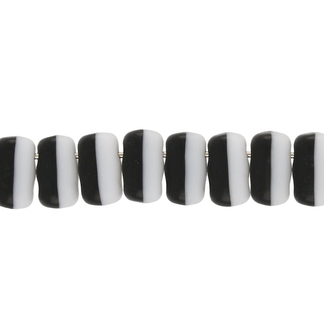 Matubo Rulla Glasperlen - Duet Opaque Black/White - PerlineBeads