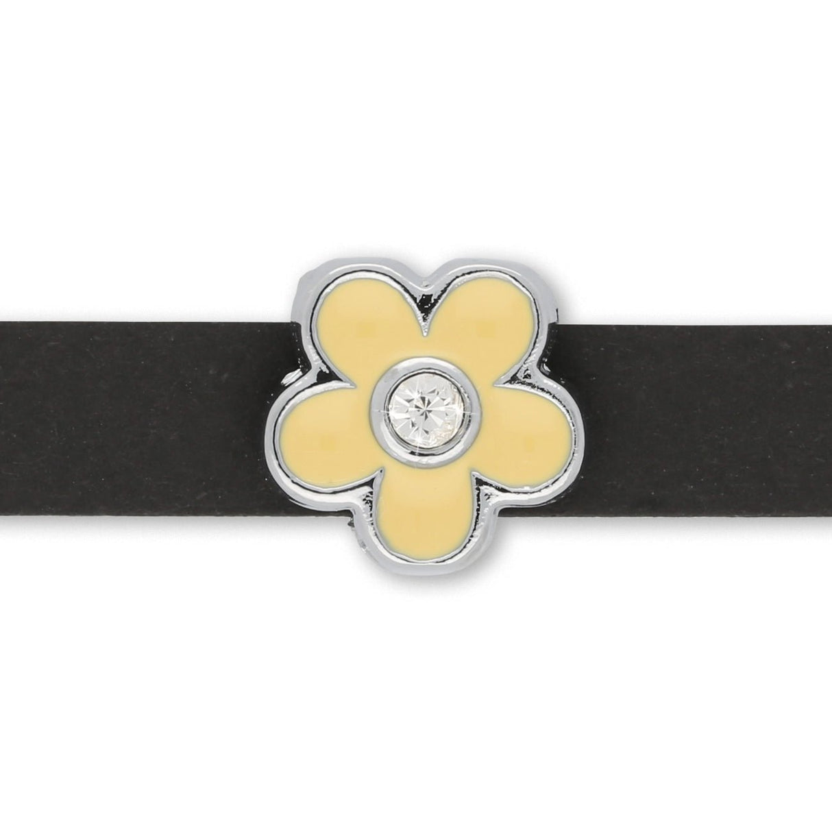 Metallperle Slider «Flower» mit Strass – Funkelnder Blütenzauber - PerlineBeads SA