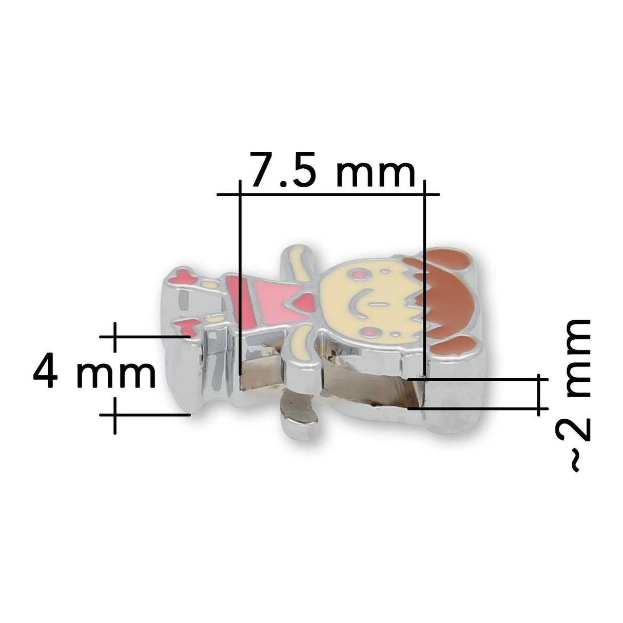 Metallperle Slider «Girl» – Verspielter Akzent - PerlineBeads SA