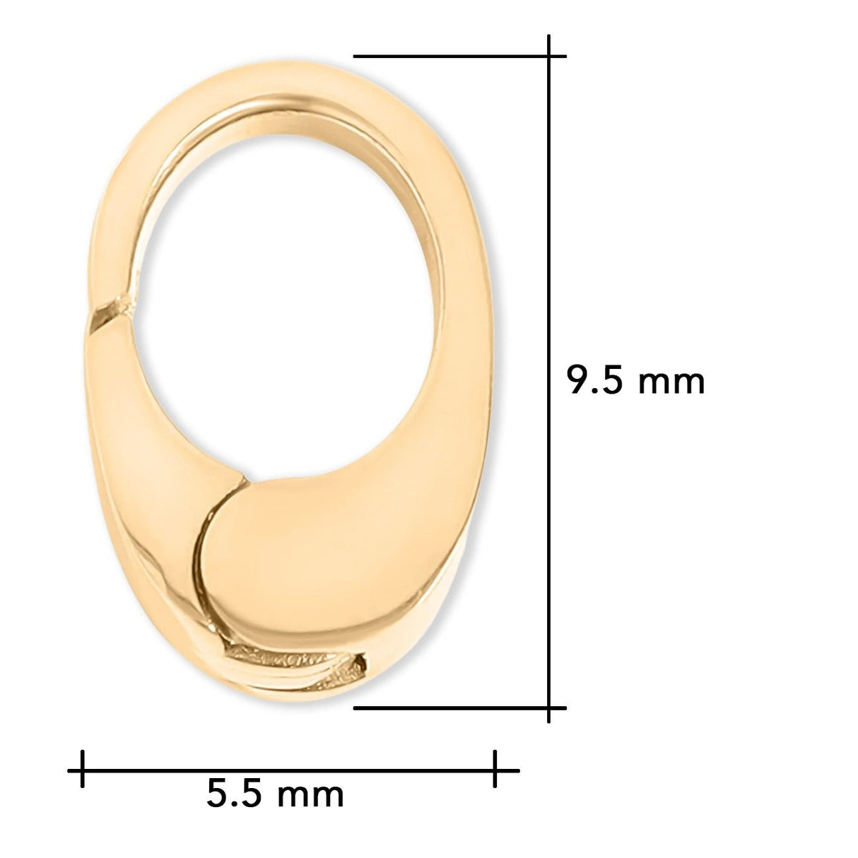 Mini Oval Karabiner – 18K vergoldeter Edelstahl - PerlineBeads SA