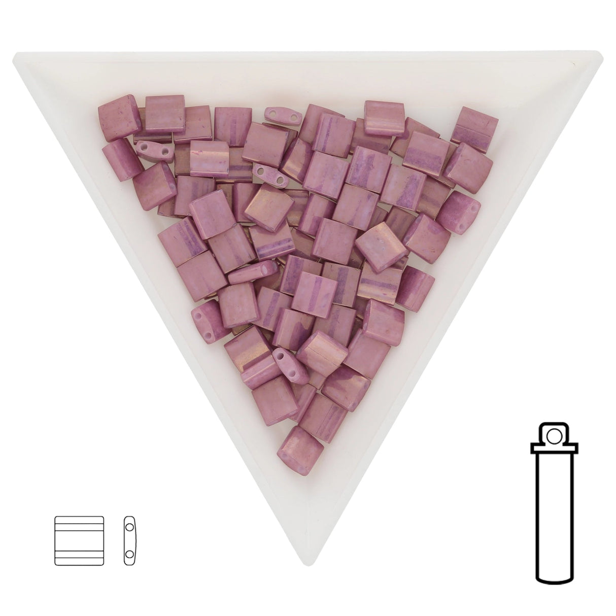 Miyuki Tila bead 5 mm - Opaque Dark Orchis Luster - PerlineBeads SA