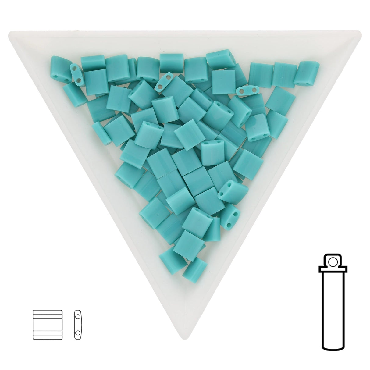 Miyuki Tila bead 5 mm - Opaque Turquoise - PerlineBeads SA