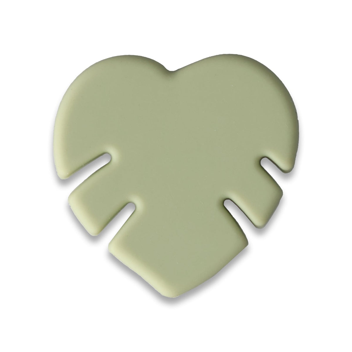 Monstera-Blatt Silikonperle • Herzform, versch. Farben - PerlineBeads SA