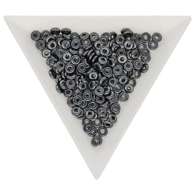 O Beads® 1x4 mm - Jet Hematite - PerlineBeads SA