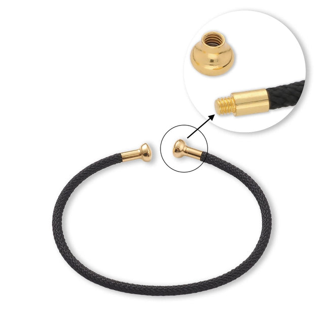 Offenes Armband aus geflochtenem Draht mit Schraubverschluss - PerlineBeads SA