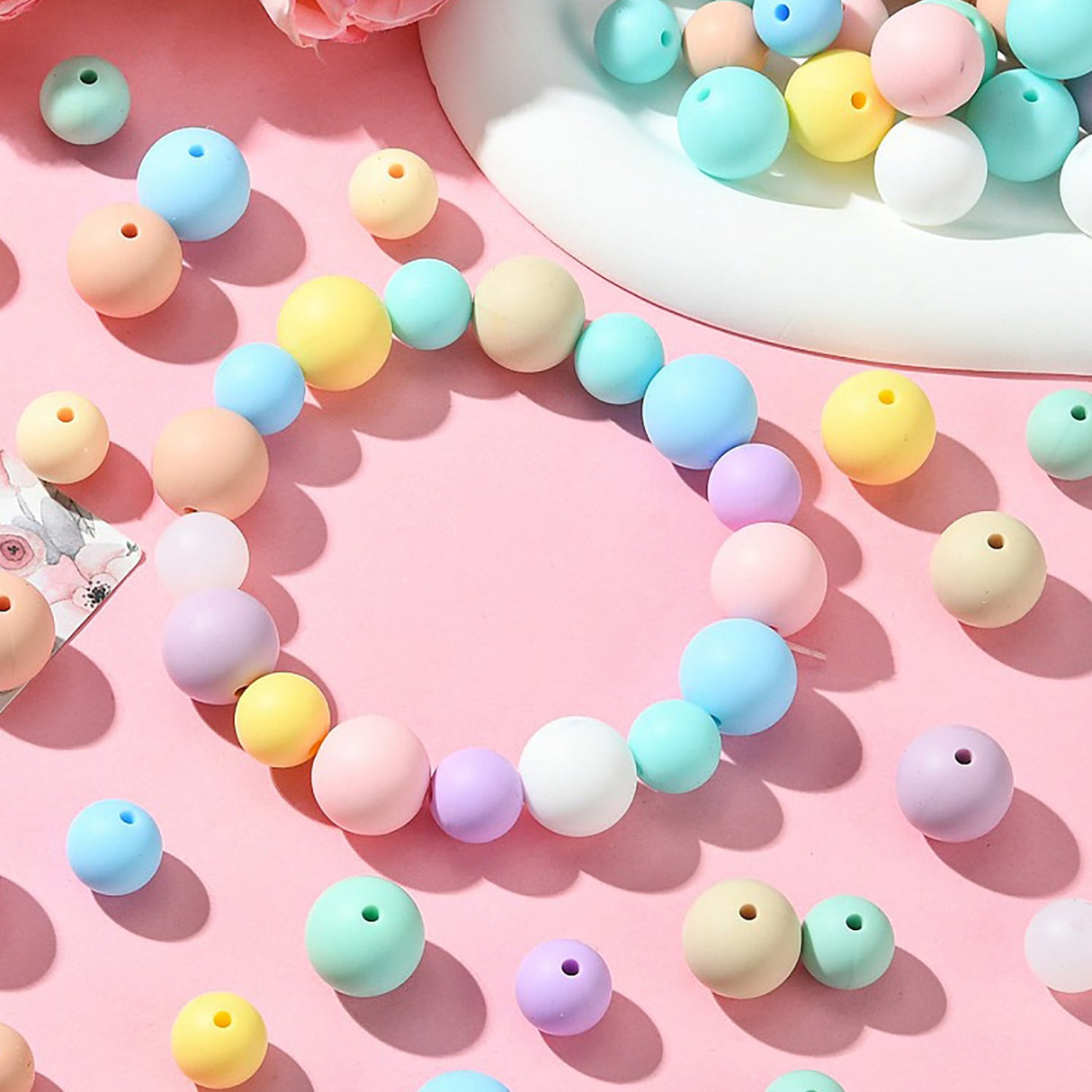 Pastell Perlenset – 90-teilig, 9 Farben - PerlineBeads SA