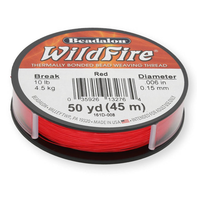Perlenfaden Wildfire ∅ 0.15 mm – Red (45,8 m) - PerlineBeads SA