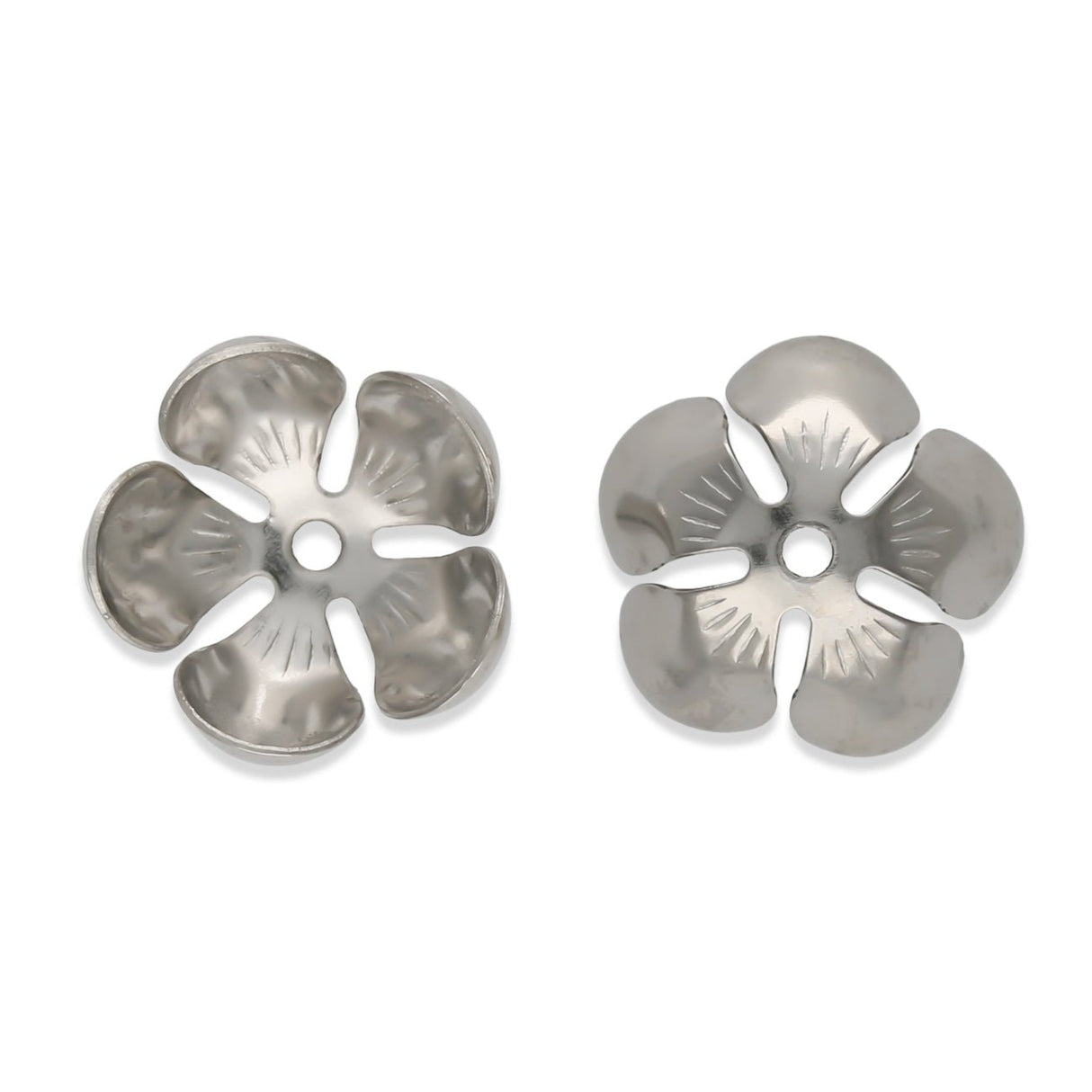 Perlenkappen Blumenform – 13 mm - Stahl - PerlineBeads
